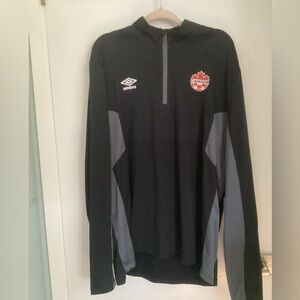 Umbro Black and Gray Canada Soccer Long Sleeve Shirt XXL
